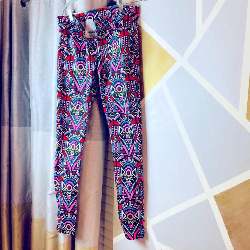 Colorful, printed jeans.